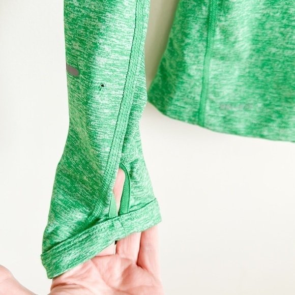Nike Running Kelly Green Space dye Dri Fit Long Sleeve Half Zip Athletic Top Sm - Picture 5 of 10